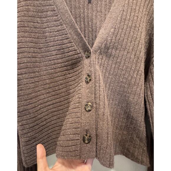 Reformation Trieste Regenerative Merino Wool Cardigan Women’s Size XS Brown - Picture 3 of 7